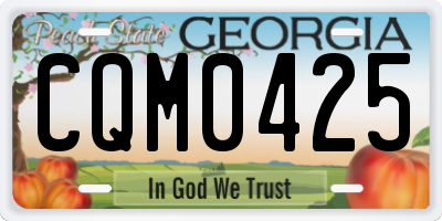 GA license plate CQM0425