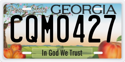 GA license plate CQM0427