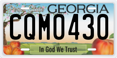 GA license plate CQM0430