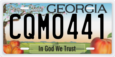 GA license plate CQM0441