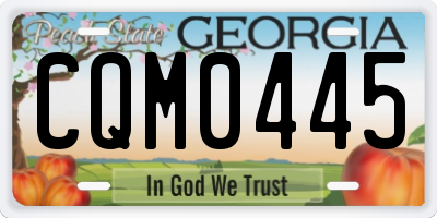GA license plate CQM0445