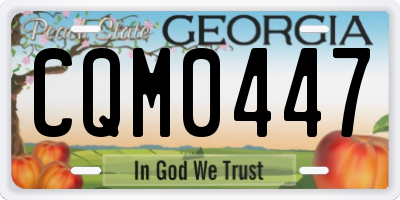 GA license plate CQM0447