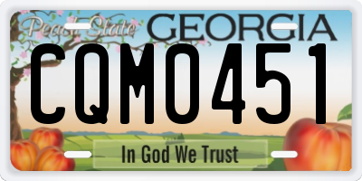 GA license plate CQM0451