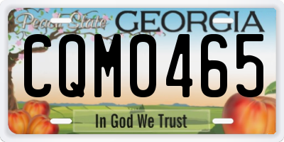GA license plate CQM0465