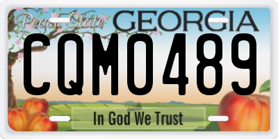 GA license plate CQM0489