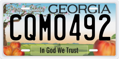 GA license plate CQM0492
