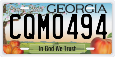 GA license plate CQM0494