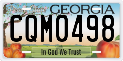 GA license plate CQM0498