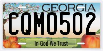 GA license plate CQM0502