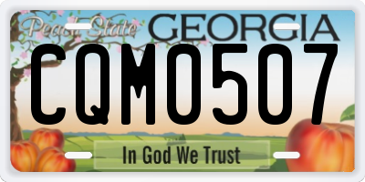 GA license plate CQM0507