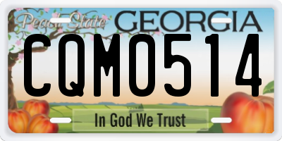 GA license plate CQM0514