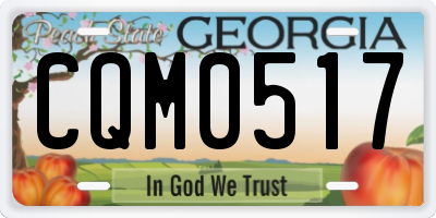 GA license plate CQM0517