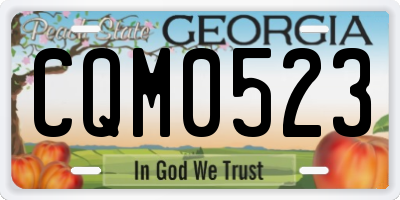 GA license plate CQM0523
