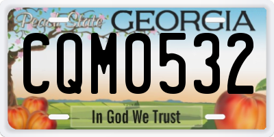GA license plate CQM0532