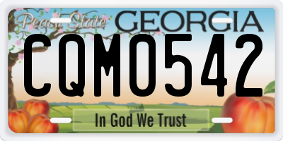 GA license plate CQM0542