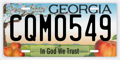 GA license plate CQM0549