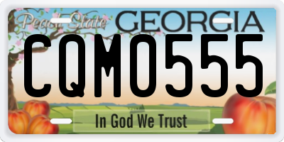 GA license plate CQM0555