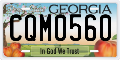 GA license plate CQM0560