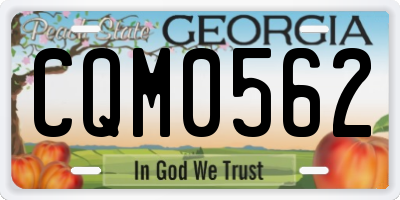 GA license plate CQM0562