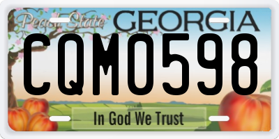 GA license plate CQM0598