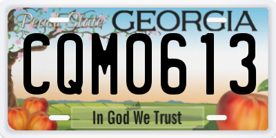 GA license plate CQM0613