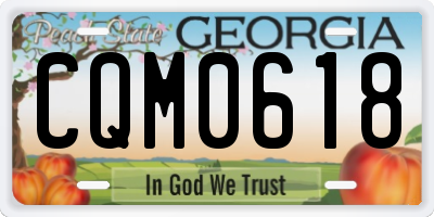 GA license plate CQM0618