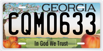 GA license plate CQM0633