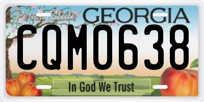GA license plate CQM0638