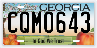 GA license plate CQM0643