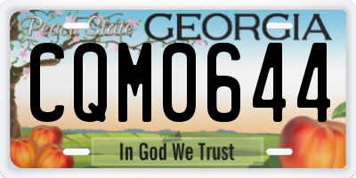 GA license plate CQM0644