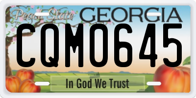GA license plate CQM0645