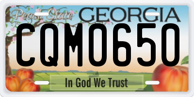 GA license plate CQM0650
