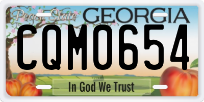 GA license plate CQM0654