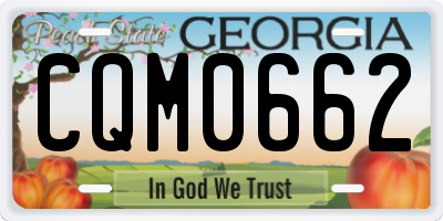 GA license plate CQM0662
