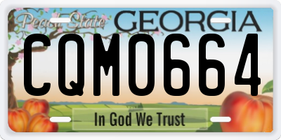 GA license plate CQM0664