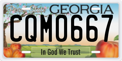 GA license plate CQM0667