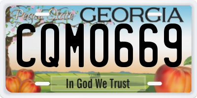 GA license plate CQM0669