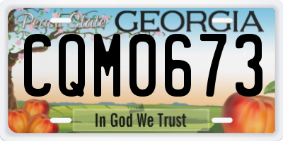 GA license plate CQM0673