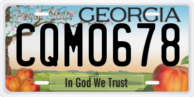 GA license plate CQM0678