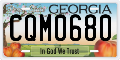 GA license plate CQM0680