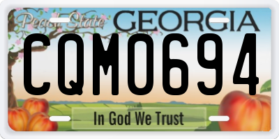 GA license plate CQM0694