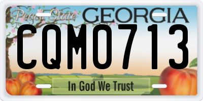 GA license plate CQM0713