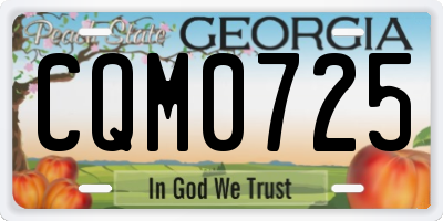 GA license plate CQM0725
