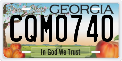 GA license plate CQM0740