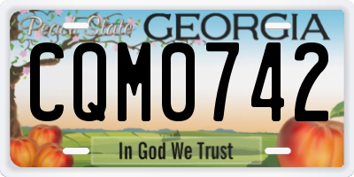 GA license plate CQM0742