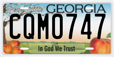 GA license plate CQM0747
