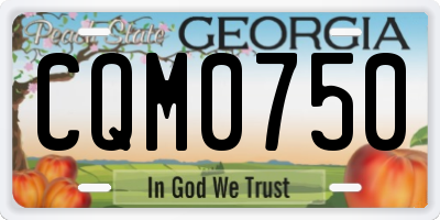 GA license plate CQM0750