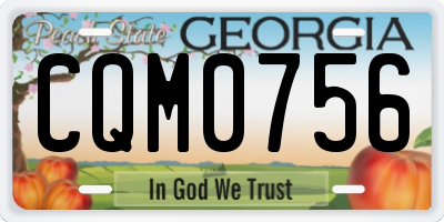 GA license plate CQM0756