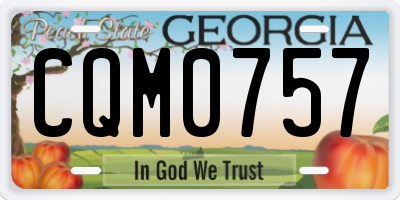 GA license plate CQM0757