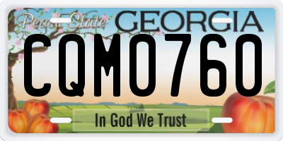 GA license plate CQM0760